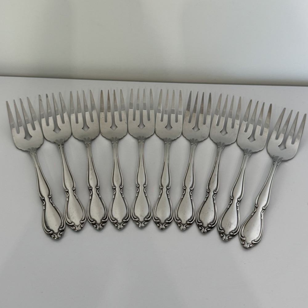 Oneida LTD Deluxe "Strathmore" Stainless Flatware Salad Forks Lot of 10